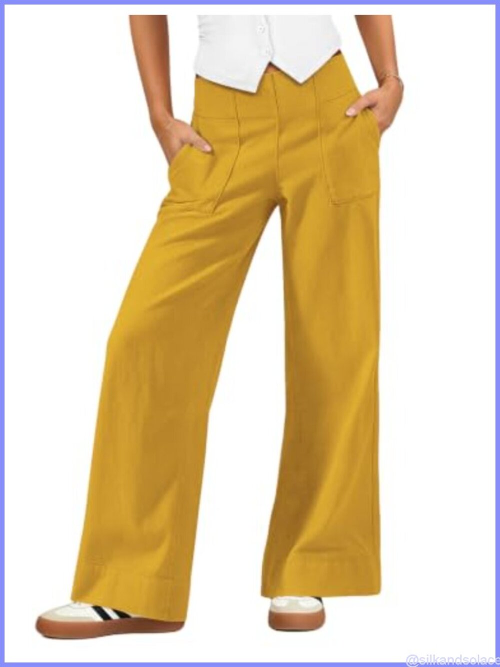 Wide Leg Cargo Pants Low Rise Stretch Chino Pull On Trousers